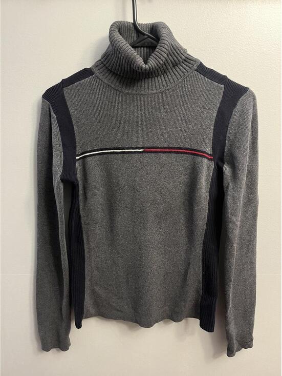 Tommy Hilfiger Sweaters - Tommy Hilfiger Women's Grey and Navy Jumper